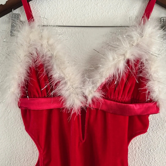 Boudoir Velvet Santa Teddy Bodysuit Christmas Intimate Lengerie Festive Small - Picture 2 of 13